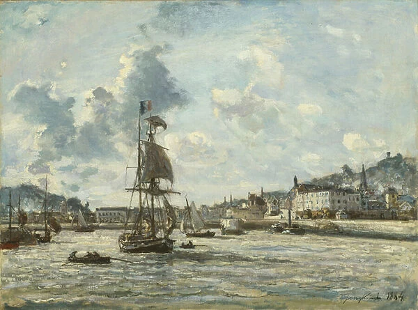 Entrance to the Port of Honfleur, 1863-64 (oil on canvas)