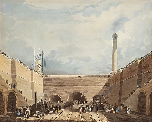 Entrance of the Railway at Edge Hill, Liverpool, engraved by H