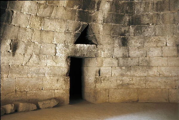 Entrance to the tomb of Agamemnon called Treasury of Atreus, 1500-1100 BC (photography)