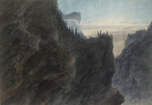 Entrance to the Valley of the Grande Chartreuse, 18th century (w  /  c on paper)