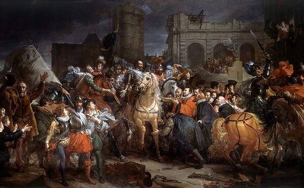 Entree of Henri IV (1553-1610) in Paris, 22 March 1594. Painting by Francois Gerard