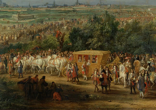 Detail of The Entry of Louis XIV (1638-1715) and Maria Theresa (1638-83) into Arras, 30th July 1667, c. 1685 (oil on canvas)