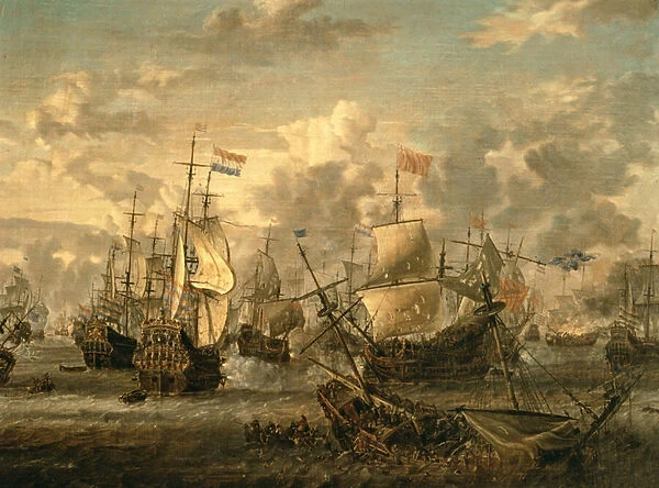 Episode of the Four Days Battle, 1st-4th June 1666 (oil on canvas)