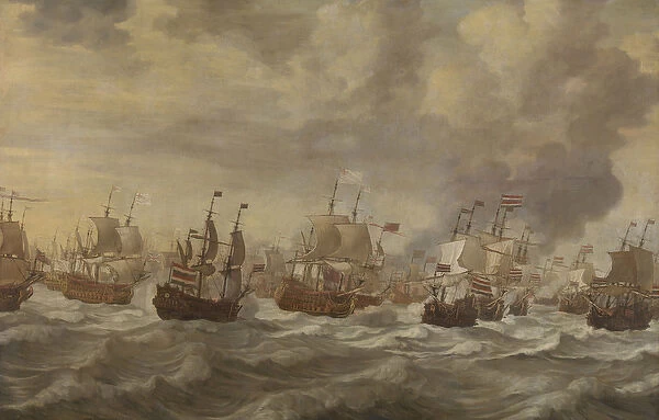 Episode from the Four Days Naval Battle of June 1666 (oil on canvas)