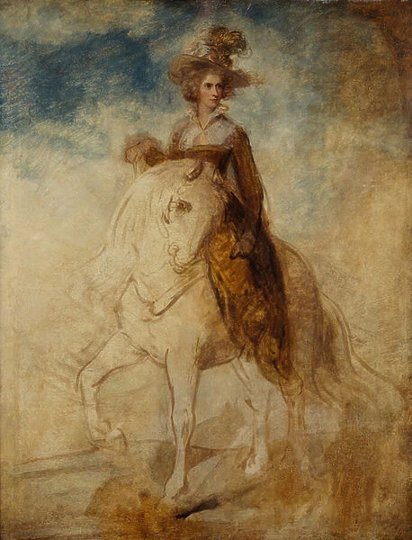 Equestrian portrait of a lady, said to be Lady Elizabeth Foster (oil on panel)