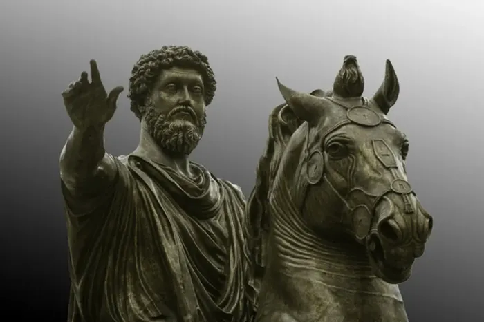 Framed Print : Equestrian Statue of Marcus Aurelius, copy from a bronze original of the 2nd Century BC, Capitoline Hill, Rome, Italy, detail of 1630033 (bronze)
