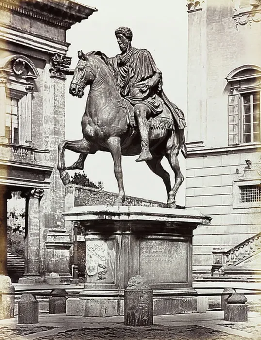 Framed Print : Equestrian statue of Marcus Aurelius, bronze, Piazza del Campidoglio, Rome