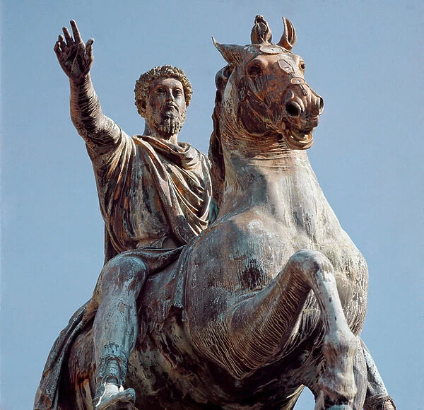 Equestrian statue of Roman Emperor Marc Aurele (Caesar Marcus Aurelius Antoninus Augustus