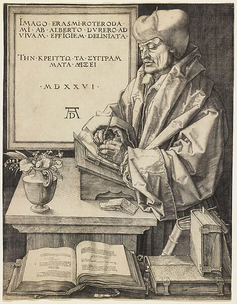 Erasmus of Rotterdam, 1526 (engraving)