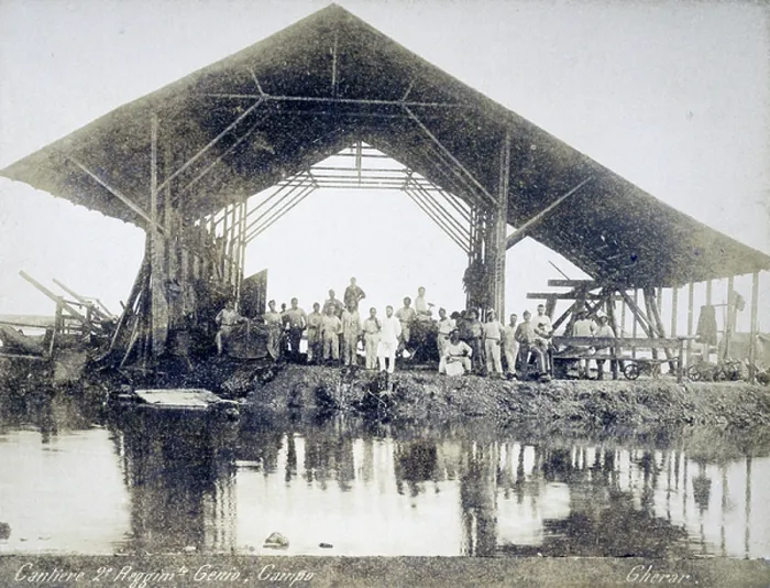 Framed Print : Eritrea, Gerar, Workyard of Second Regiment of Engineers