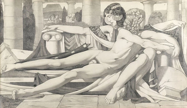 Eros and Aphrodite, 1910 (pencil on paper)