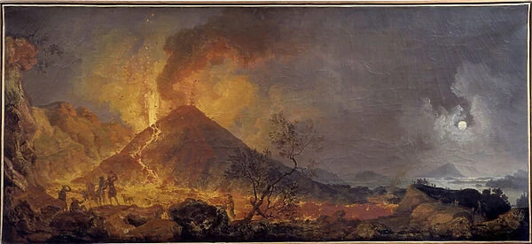 The eruption of the Vesuve in Naples Painting by Pierre-Jacques (Pierre Jacques