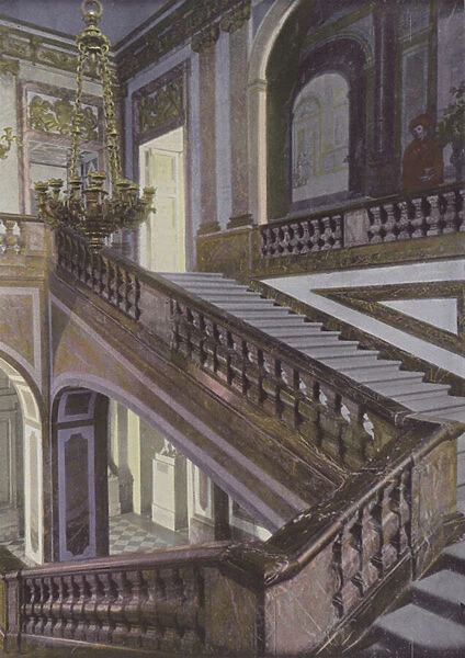 Escalier de la Reine, ou de marbre (coloured photo)
