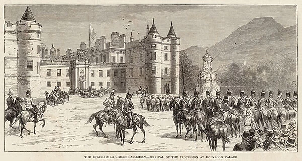 The Established Church Assembly, Arrival of the Procession at Holyrood Palace (engraving)