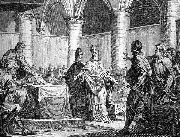 Establishment of ecclesiastical tithes by Pepin le Brief and Carloman (743)