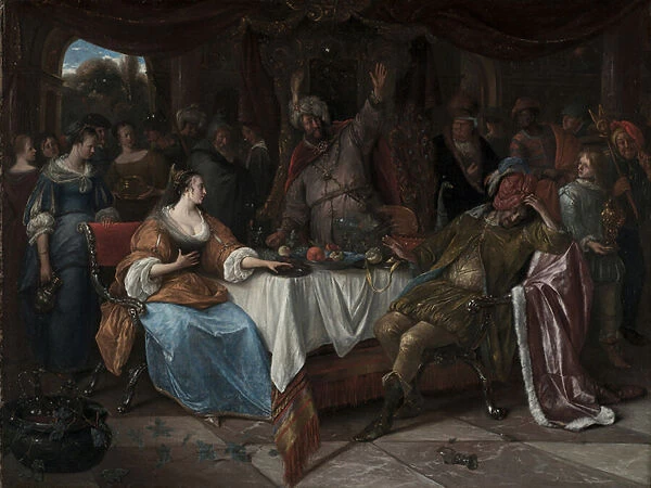 Esther, Ahasuerus, and Haman, c. 1668 (oil on canvas)
