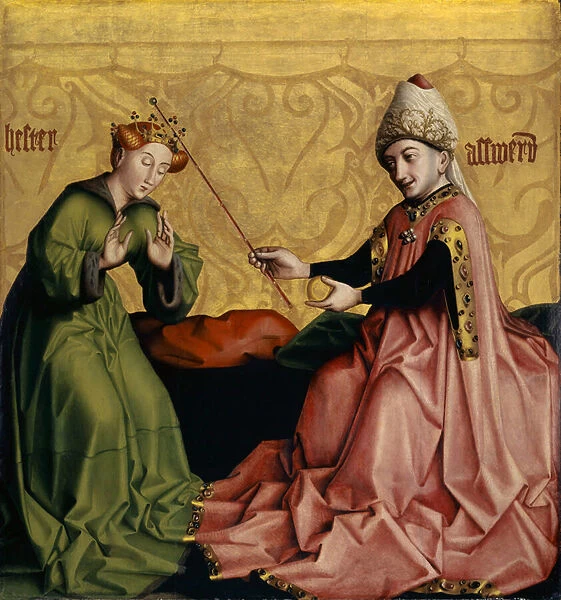 Esther before Ahasuerus from the Heilspiegel Altarpiece, c