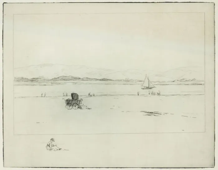 Framed Print : On the Estuary (etching)