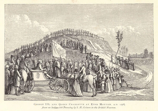 Eton College: George III and Queen Charlotte at Eton Montem, AD 1778 (engraving)