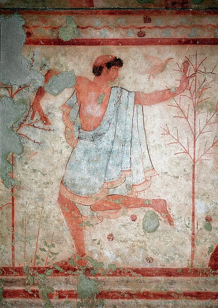 Etruscan art: frescoes representing banquet scenes, detail representing a dancer