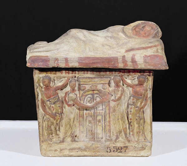 Etruscan cinerary urn, early 1st century BC (terracotta)