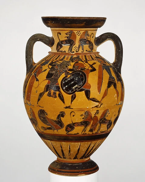 Euboean black-figure neck amphora, c. 570-60 BC (terracotta)