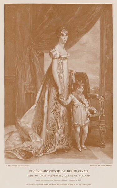 Eugene-Hortense de Beauharnais and Napoleon-Charles (engraving)