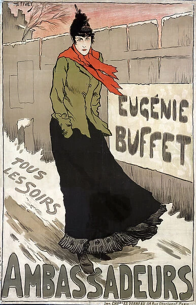 Eugenie Buffet (1866-1934), French popular singer every night at the Ambassadeur