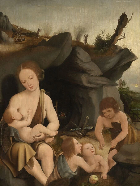 Eve and Four Children, c. 1520 (tempera possibly with some oil on panel)