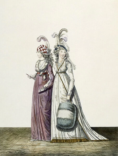 Evening dresses, fig 34 & fig 35 from The Gallery of Fashion