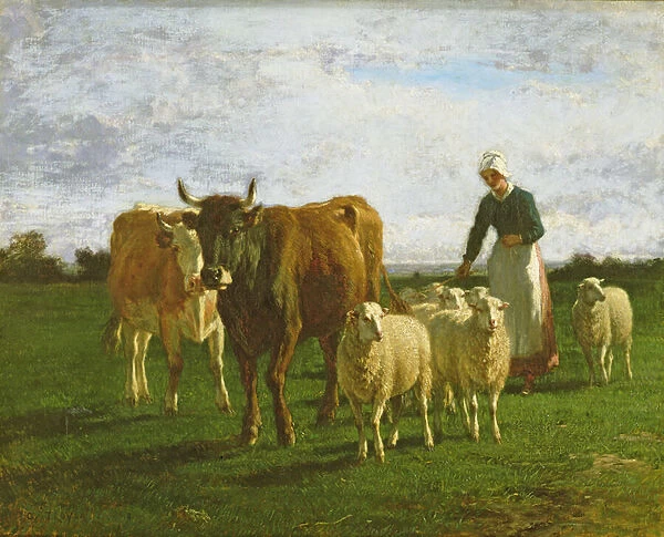 Evening, Driving Cattle, 1859 (oil on canvas)