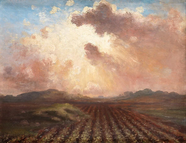 Evening in the Field (oil on canvas)