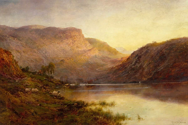 The Evening Glow, Vale O Eagle, Loch Lomond (oil on canvas)