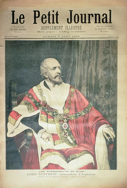 Events in Siam: Lord Dufferin, the British Ambassador, front cover of Le Petit Journal