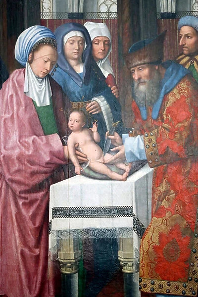 Evora Museum. Master of the Evora altarpiece. The circumcision of Christ. Oil on panel