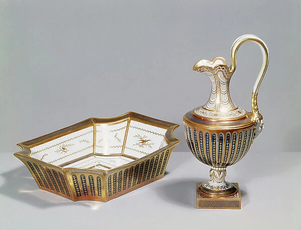 Ewer and basin, c. 1781-93 (porcelain)