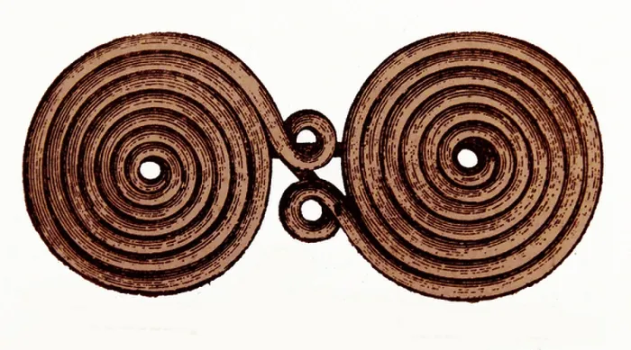 Framed Print : Example of decorative coiled bronze