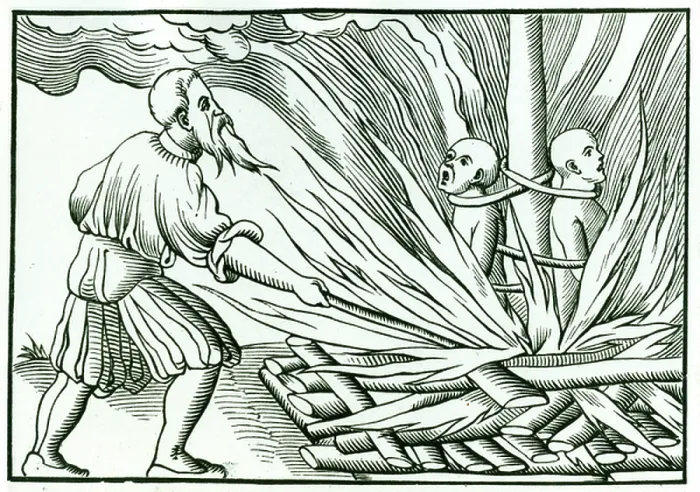 Framed Print : Execution by burning at the stake