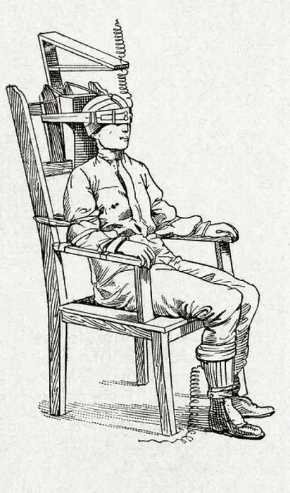 Framed Print : Execution by electrocution using an electric chair Framed Print : Execution by electrocution using an electric chair