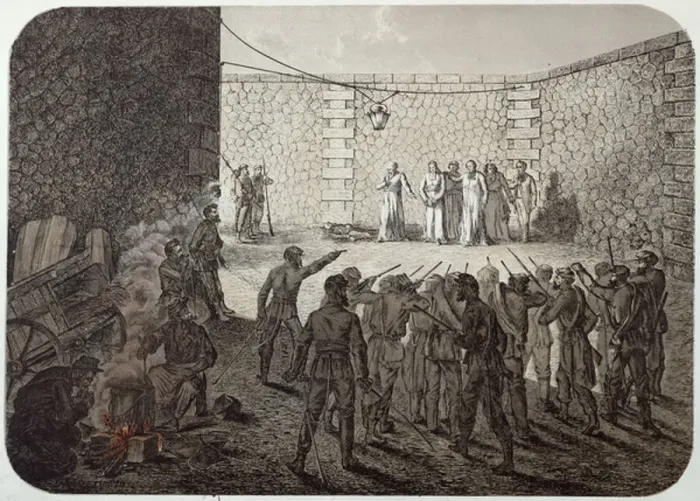 Framed Print : Execution of Hostages During the Commune, 1871 (engraving)