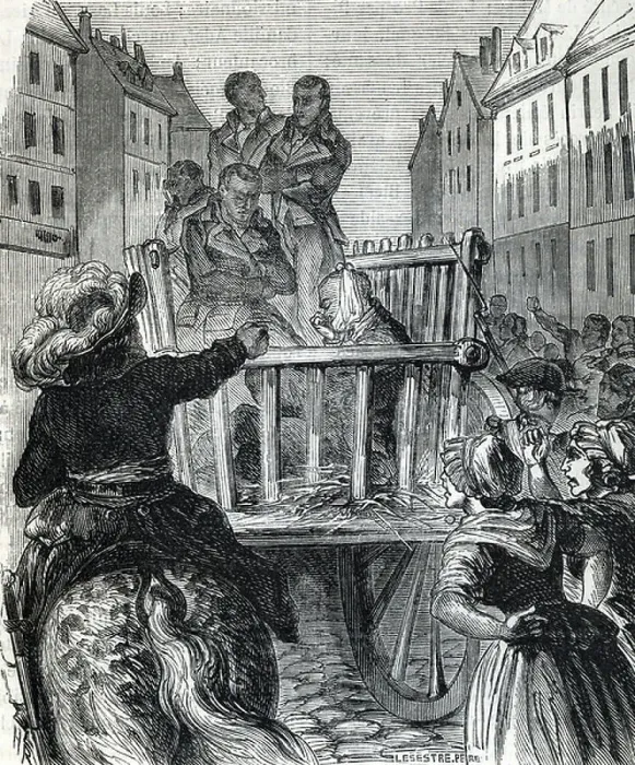 Framed Print : The execution of Maximilien Robespierre, 19th century (engraving)