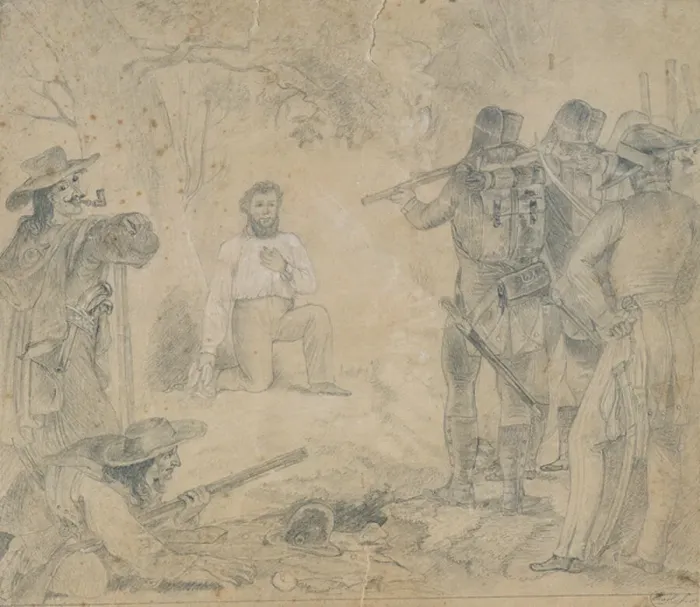Framed Print : Execution of Robert Blum on 9 November, 1848, 1862 (crayon on paper) Framed Print : Execution of Robert Blum on 9 November, 1848, 1862 (crayon on paper)