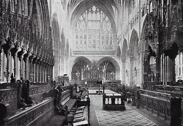 Exeter: Cathedral Choir (b / w photo)