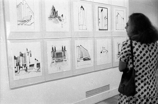 Exhibition Futurism (1909 1916) at the Museum of Modern Art dedicated to Italian Futurism on September 18, 1973 in Paris (b  /  w photo)