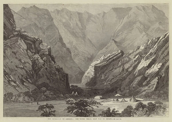 The Expedition to Abyssinia, the Mayen Wells, Half Way to Senafe (engraving)