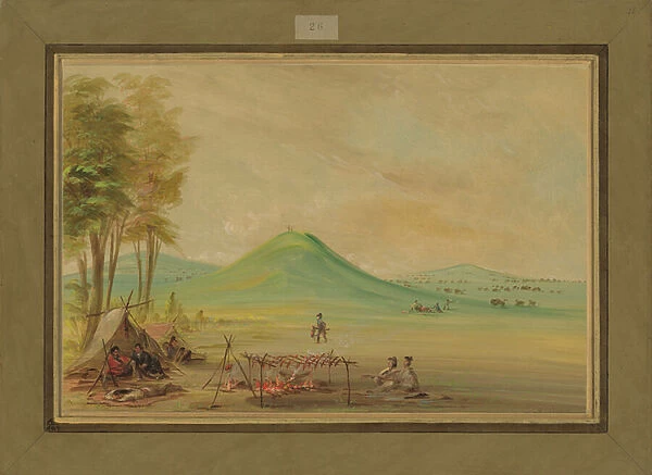 Expedition Encamped on a Texas Prairie, April 1686, 1847-48 (oil on canvas)