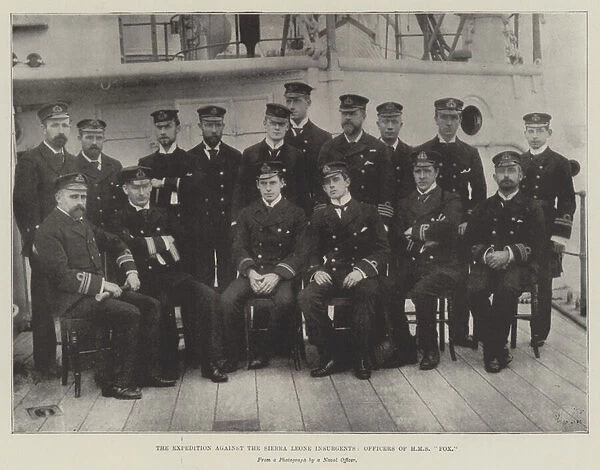 The Expedition against the Sierra Leone Insurgents, Officers of HMS 'Fox'(b  /  w photo)