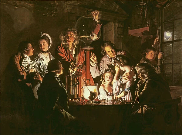 An Experiment on a Bird in the Air Pump, 1768 (oil on canvas)