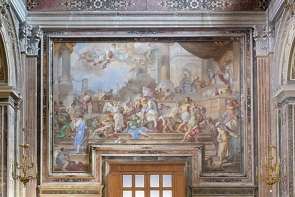 Expulsion of Heliodorus from the Temple, Church of Gesu Nuovo, Naples, Italy, 1725 (fresco)