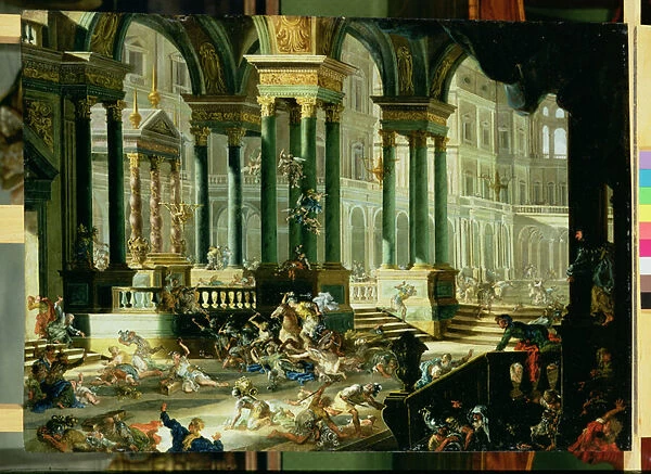 Expulsion of Heliodorus from the Temple of Solomon (oil on copper)